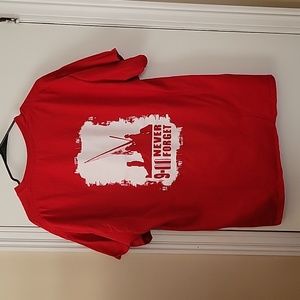 CLEARANCE Mission BBQ 9-11 Memorial Never Forget Firefighter T-shirt Size XL